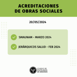 Acreditaciones de Obras Sociales 20-05-2024