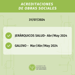 Acreditaciones de Obras Sociales 31/07/2024