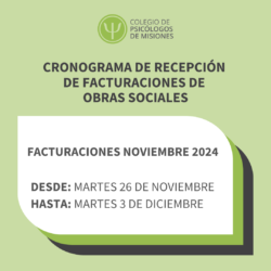 Cronograma de entrega de Facturaciones 11/24